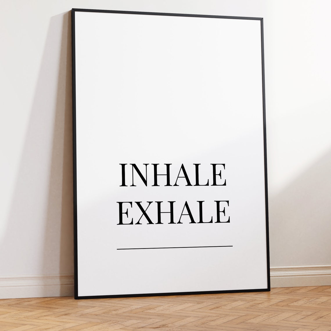 Inhale Exhale Mindful Breathing Quote Minimal Typography Poster - Image 2