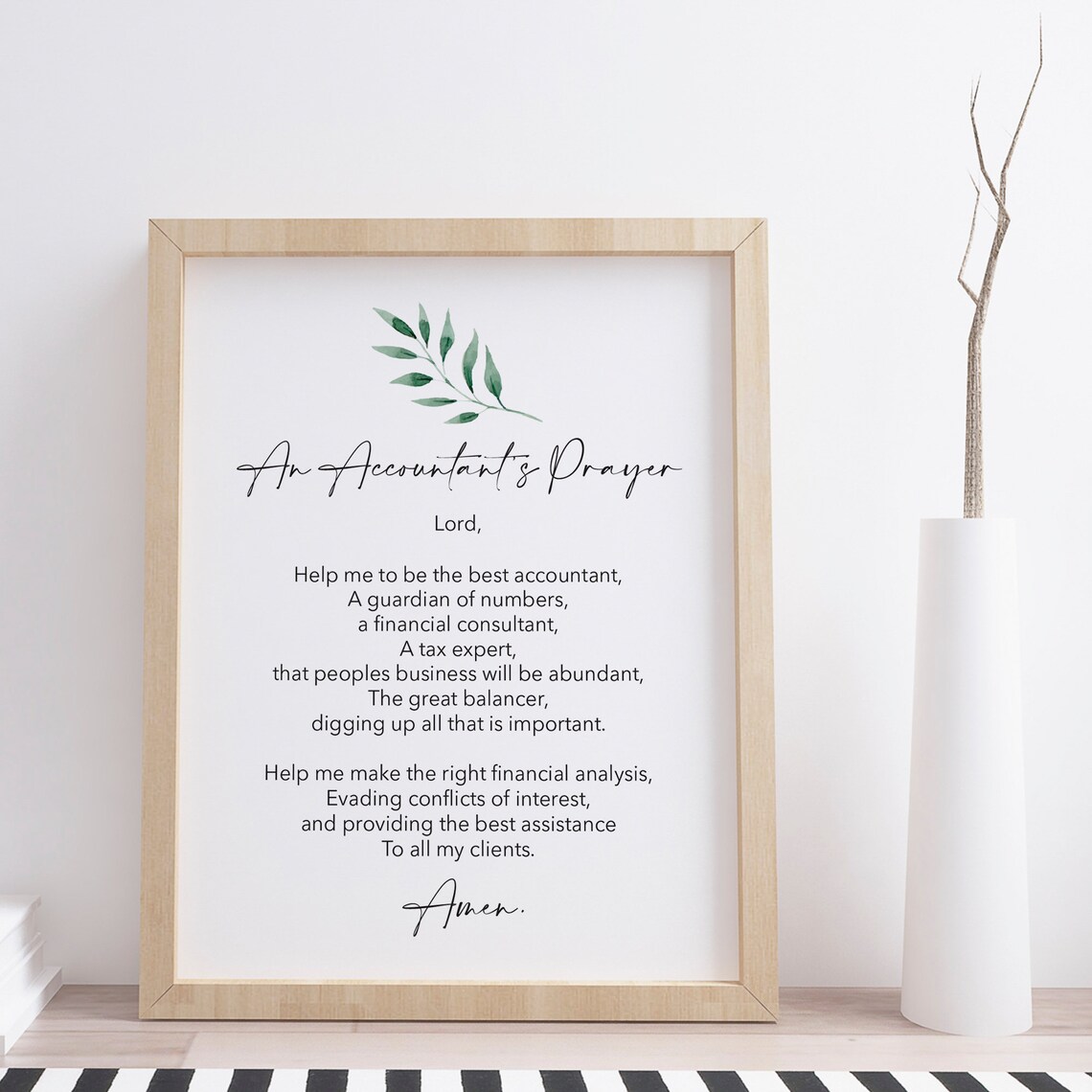 Accountants Prayer, Minimalist Gift Wall Art Print