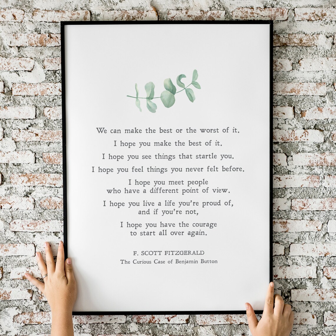F. Scott Fitzgerald Gatsby Quote, Minimalist Poster