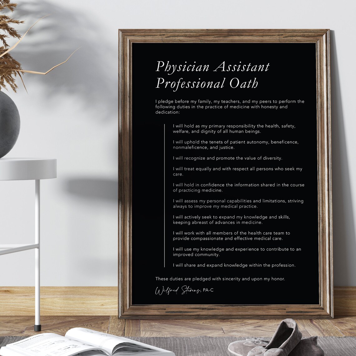 Personalized Physician Assistant Oath Art Print - Image 2