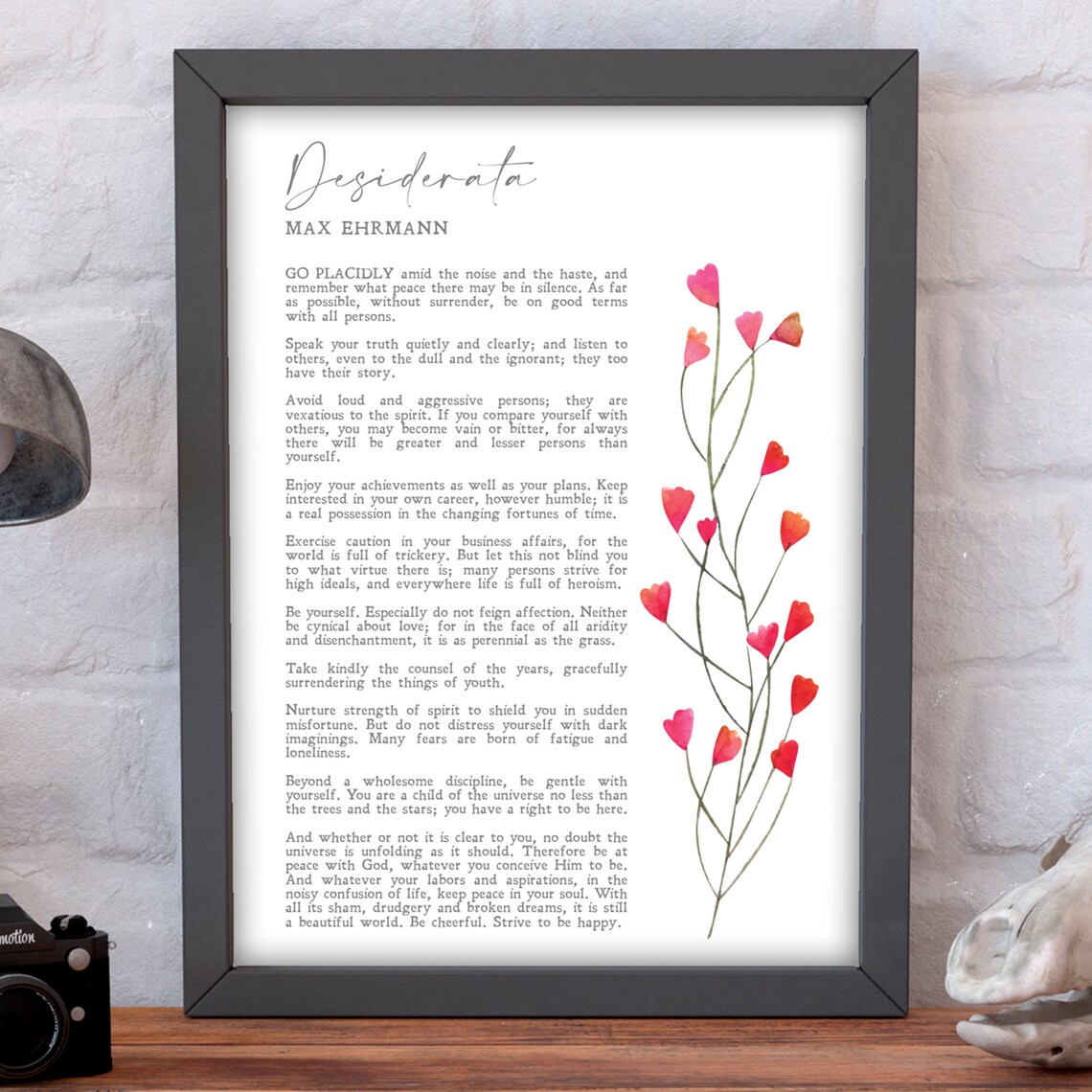 Desiderata by Max Ehrmann, Minimalist Quote Art Print - Image 2