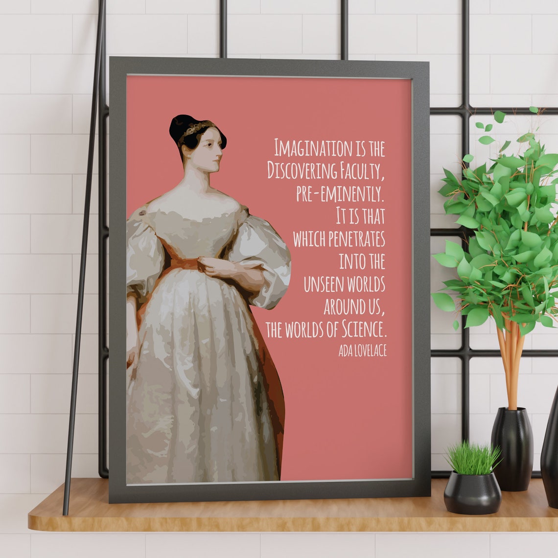 Ada Lovelace Imagination Quote Feminist Portrait Illustration Poster