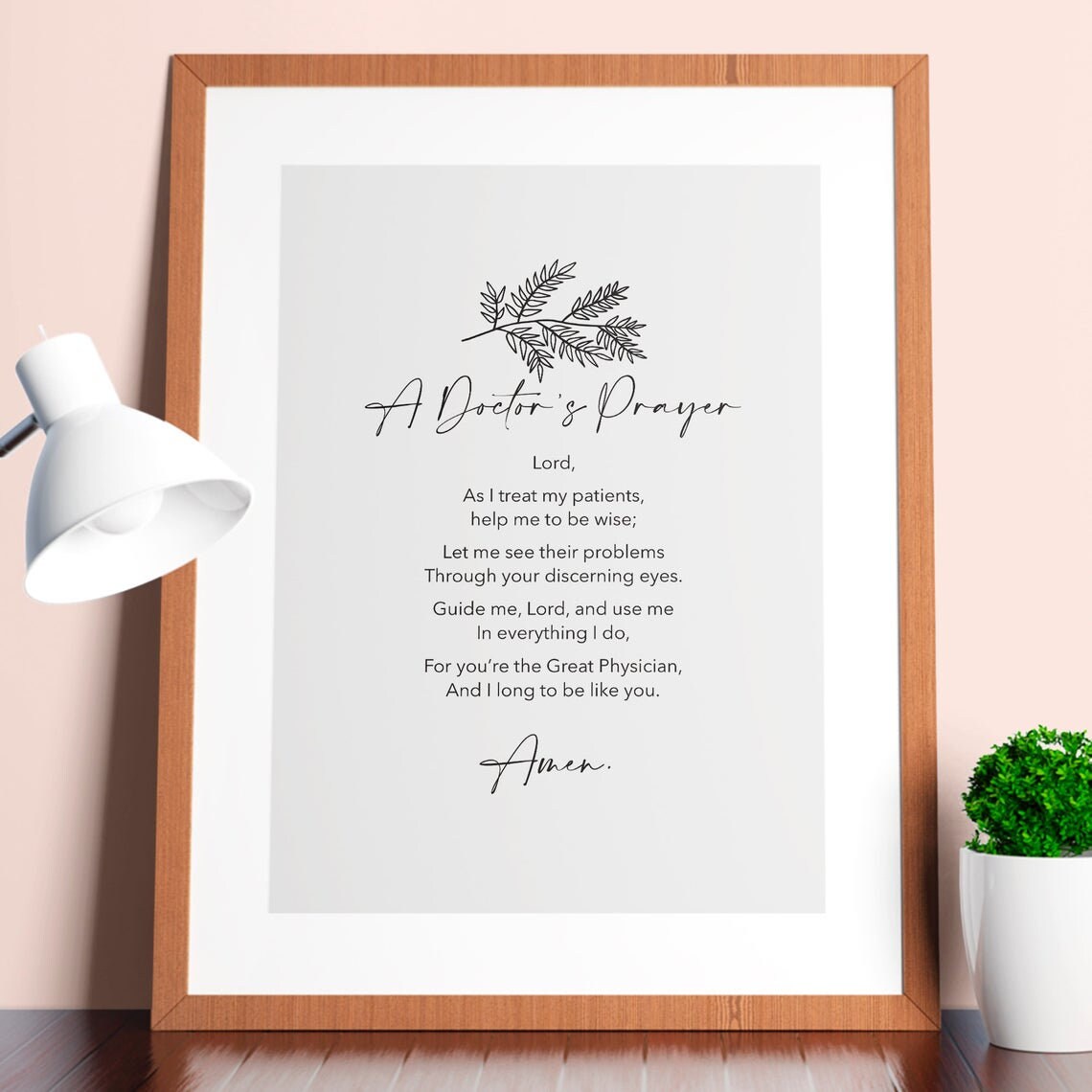 Doctors Prayer Poem, Christian Medical Art Print