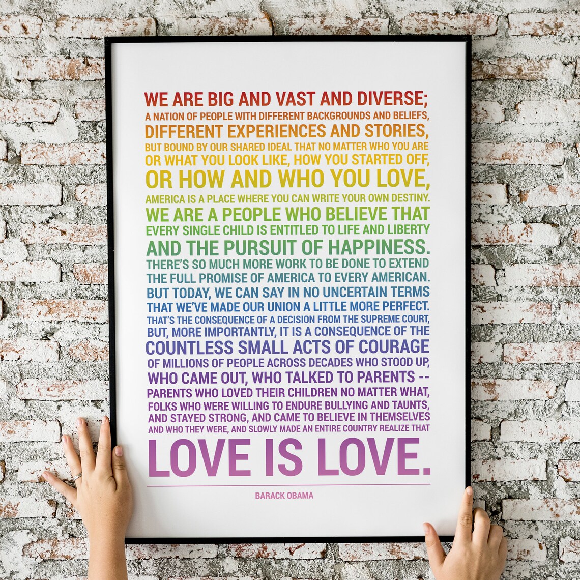Barack Obama Love Is Love Pride LGBTQ Poster Print - Image 2