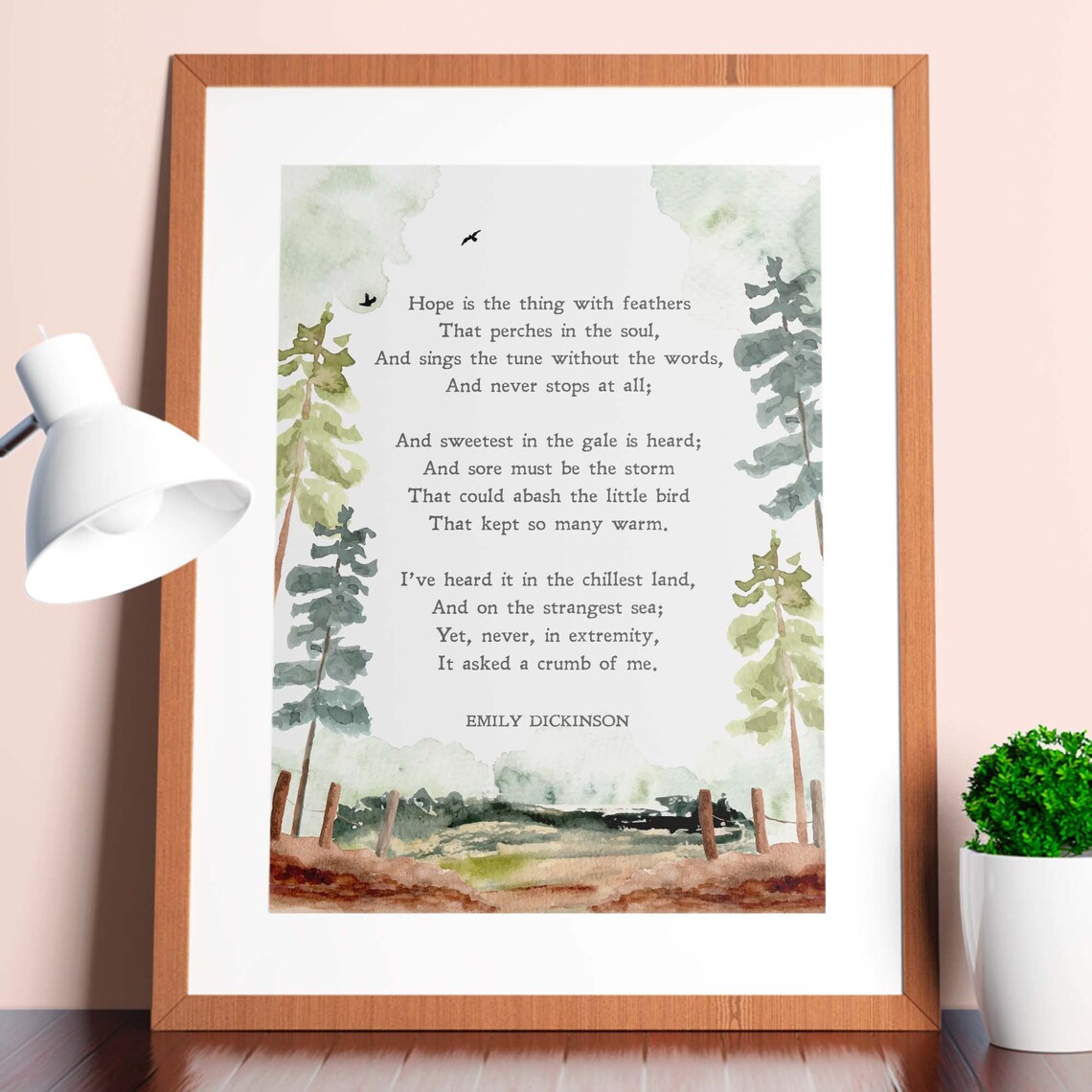 Hope Is The Thing With Feathers, Minimalist Art Print