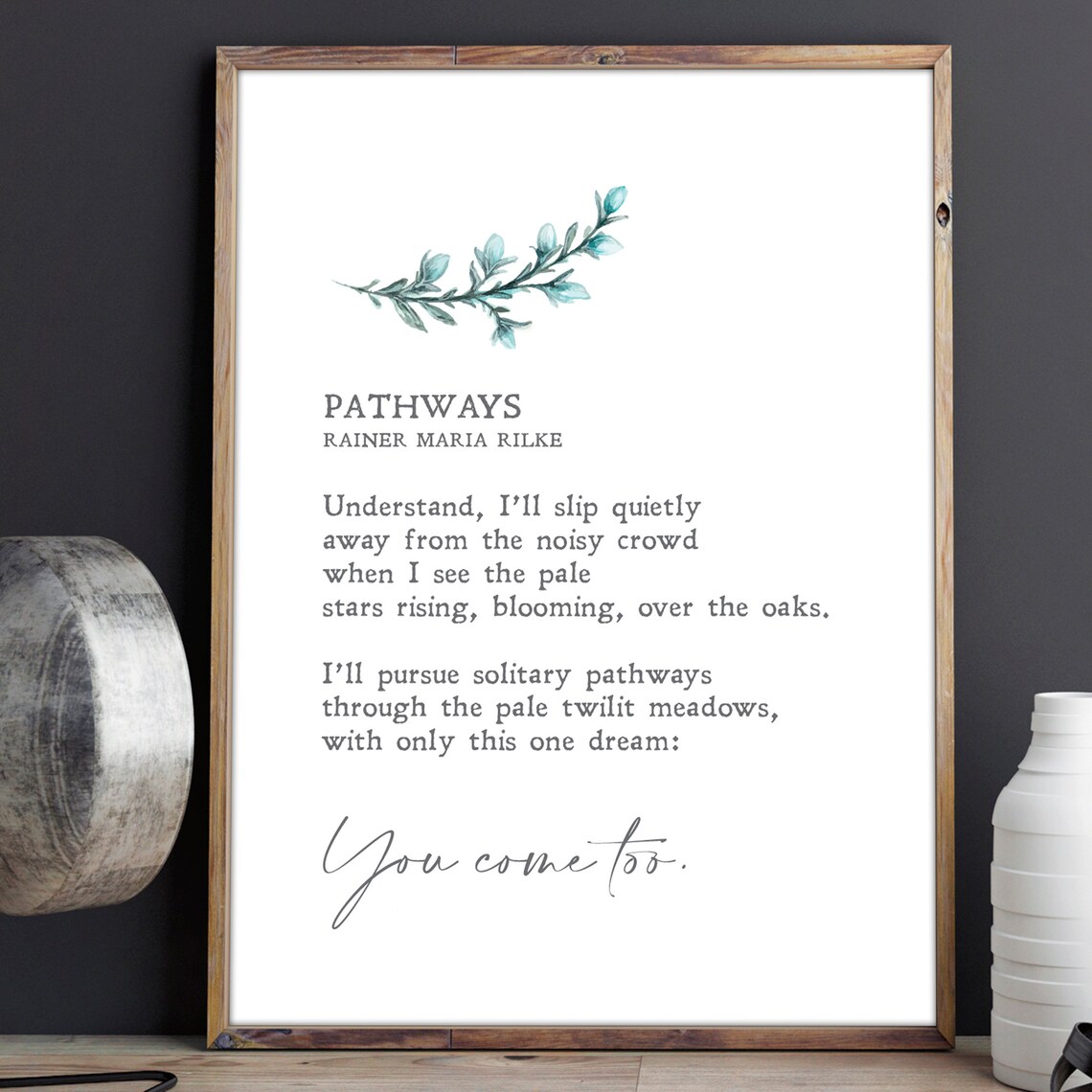 Rainer Maria Rilke Pathways Minimalist Quote Art Print
