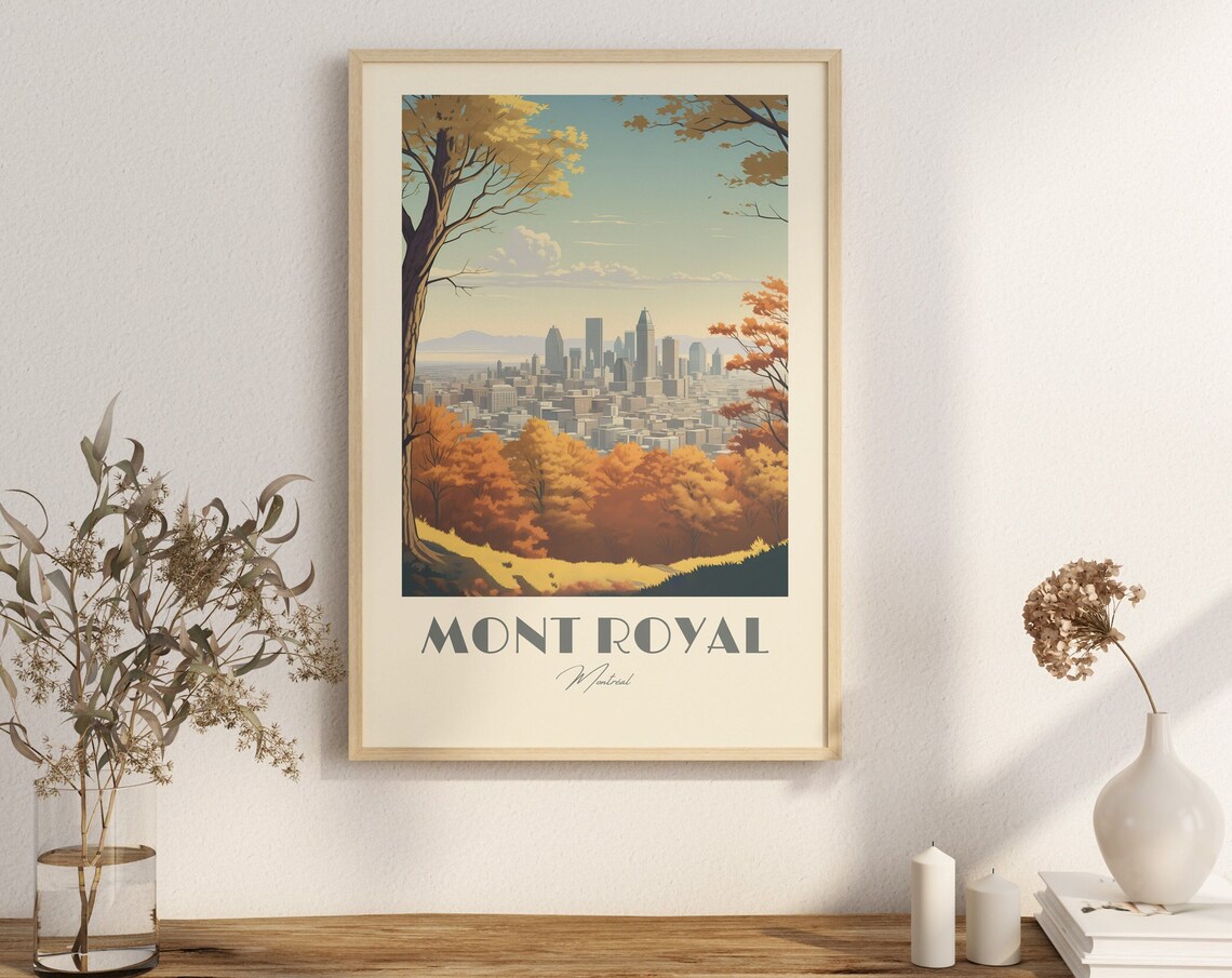 Montreal Belvedere Kondiaronk Vintage Travel Poster