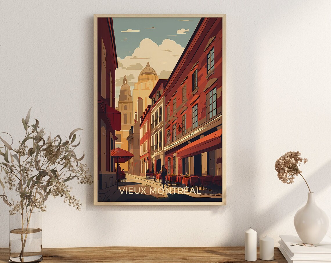 Vieux Montreal Poster, Historic Streets Travel Art