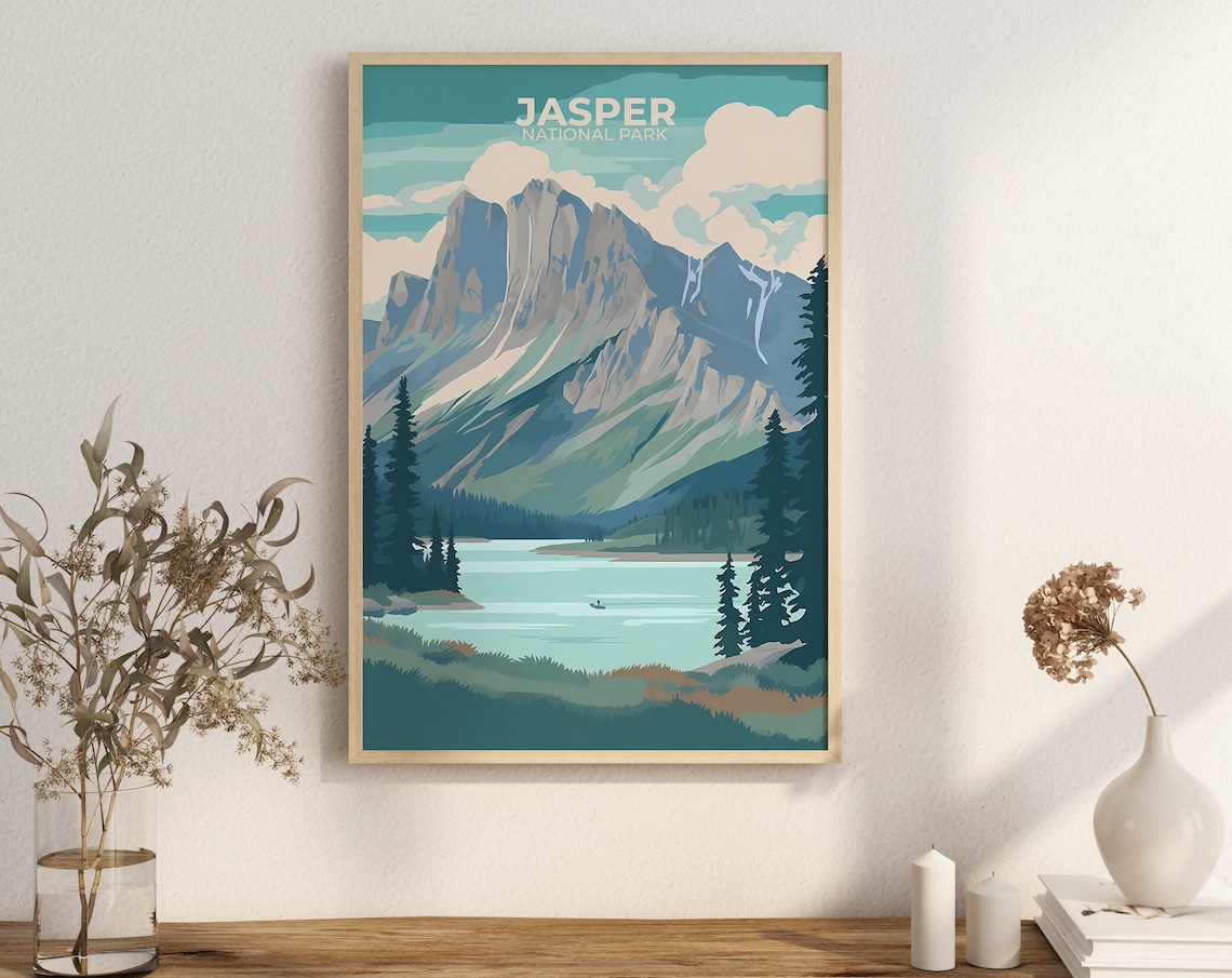 Jasper National Park Travel Poster, Alberta Hike