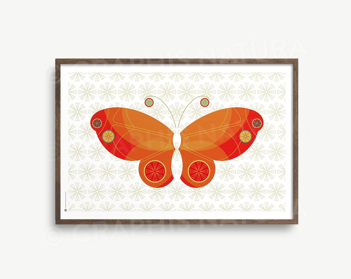 Decorative Butterfly Art Print Butterfly Wall Art Print Colorful Pattern Butterfly Modernist Butterfly Poster Art Nature Lovers Art