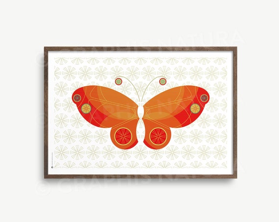 Decorative Butterfly Art Print Butterfly Wall Art Print Colorful Pattern Butterfly Modernist Butterfly Poster Art Nature Lovers Art