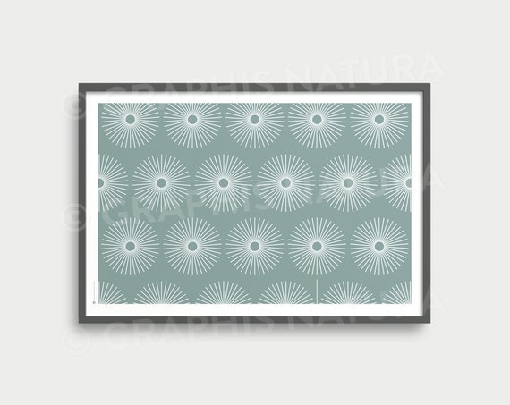Modern Botanical Art Geometric Floral Wall Art Print Sage Green Juniper Color Minimalist Flower Art Print Organic Modern Decor