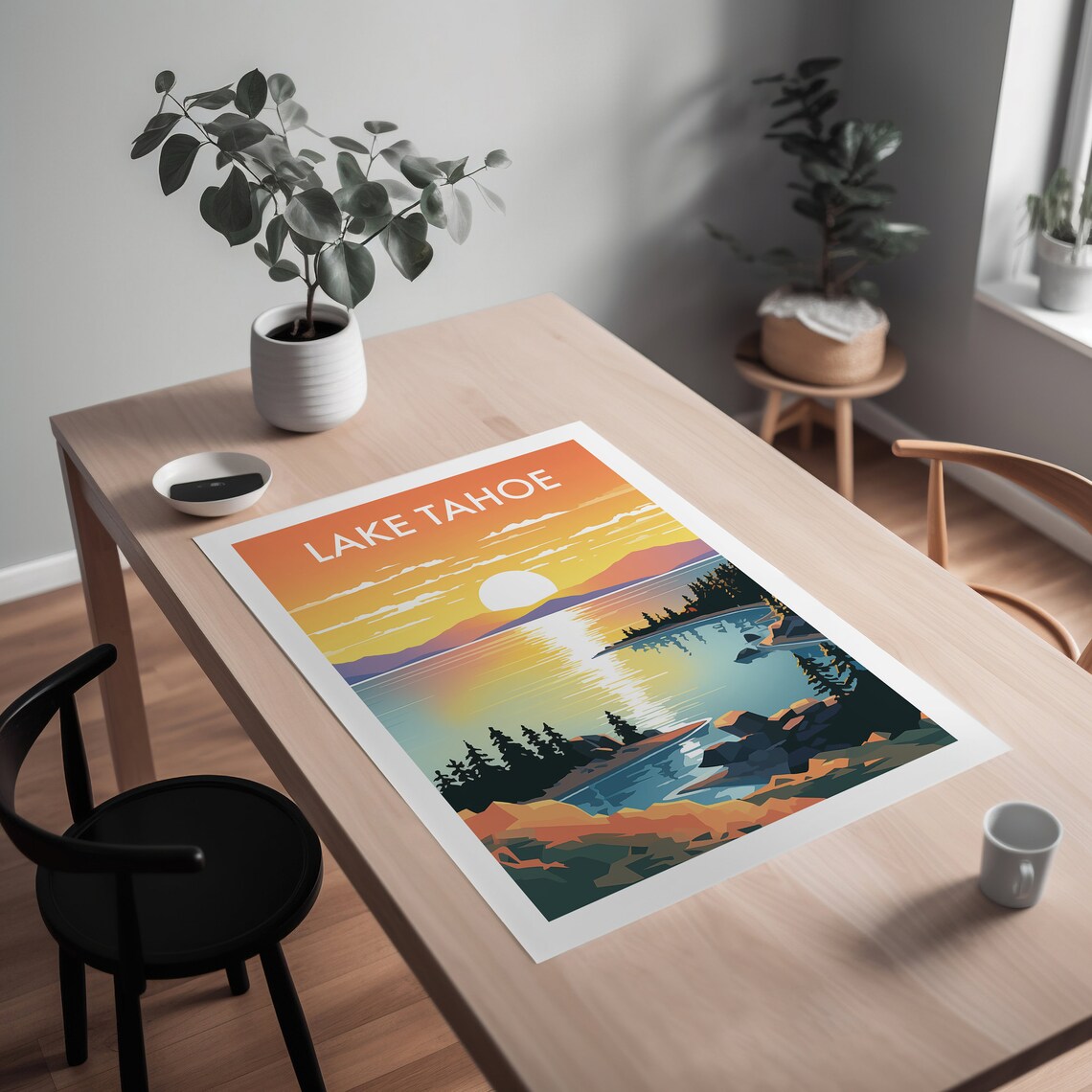 Lake Tahoe Travel Poster, Lake Tahoe Travel Art - Image 2