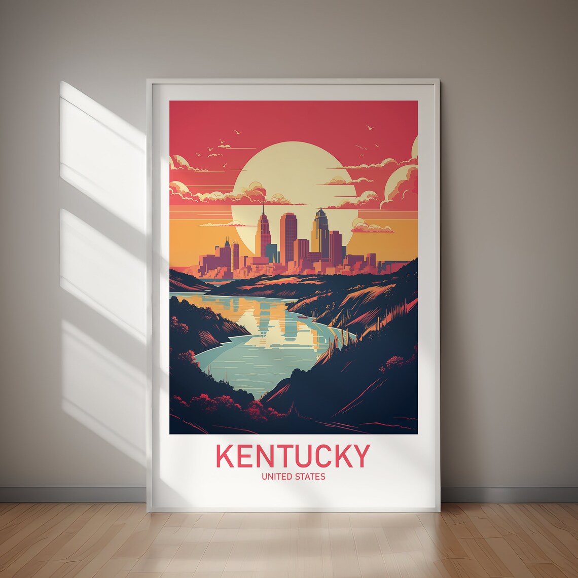 Kentucky United States Travel Poster, State Art