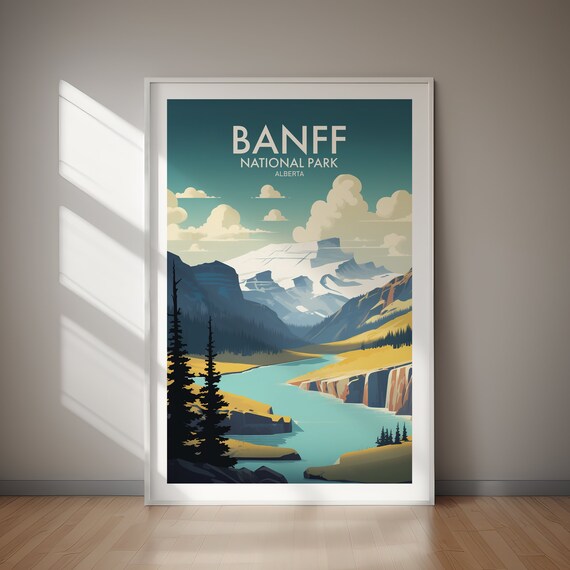 Banff National Park Alberta Mountain Lake Scenic Travel Poster