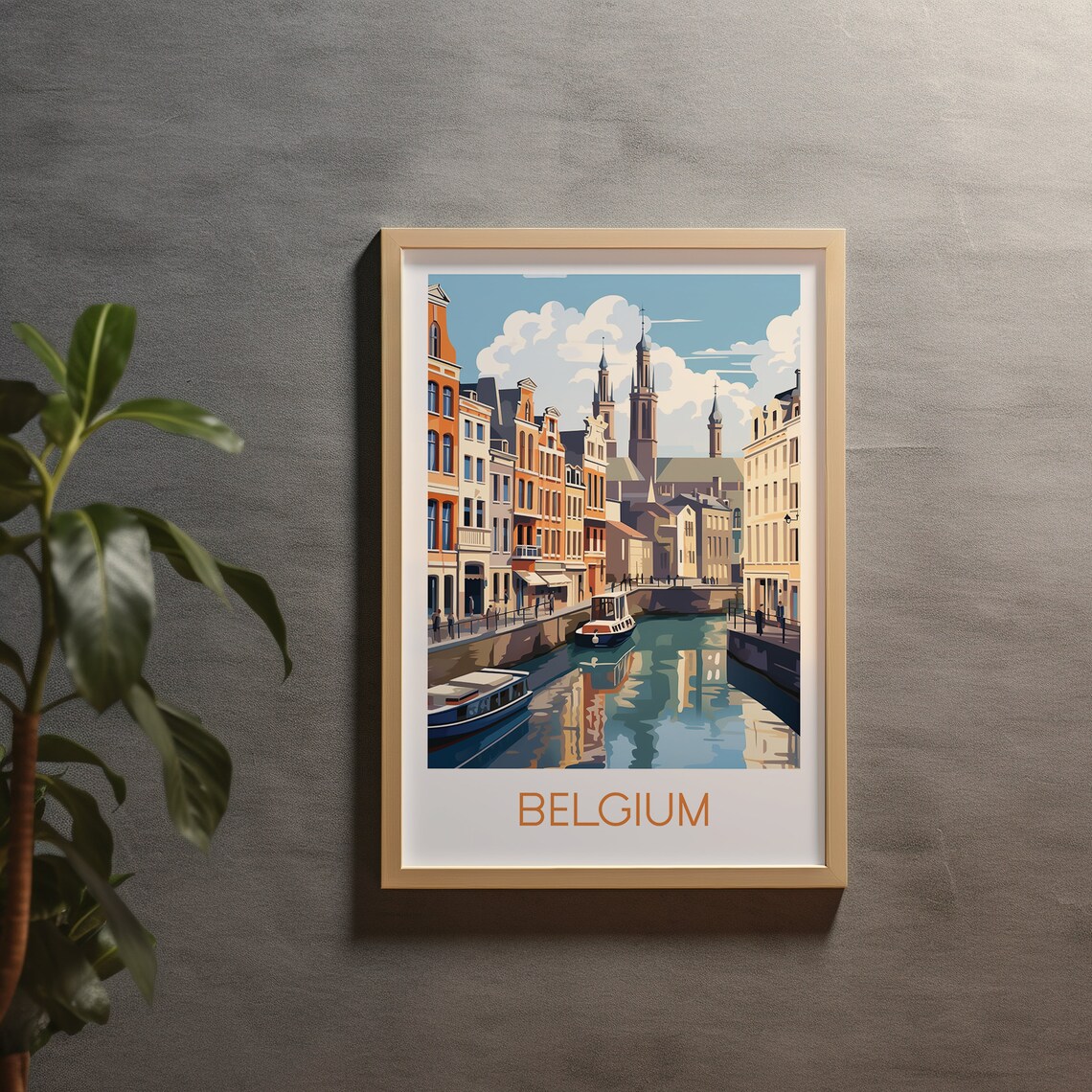 Belgium Travel Poster, Europe Wall Art Print