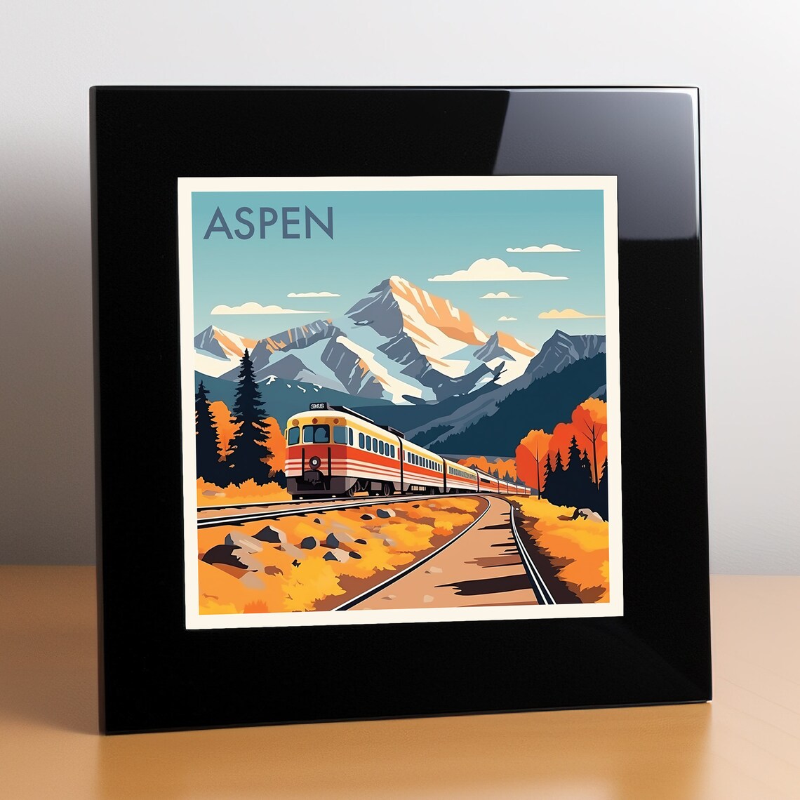 Aspen Colorado Train Rocky Mountain Autumn Scenic Travel Poster - Image 3