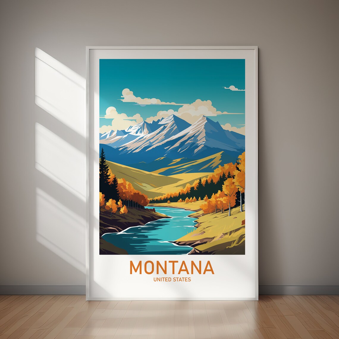 Montana United States Travel Poster, Home Decor