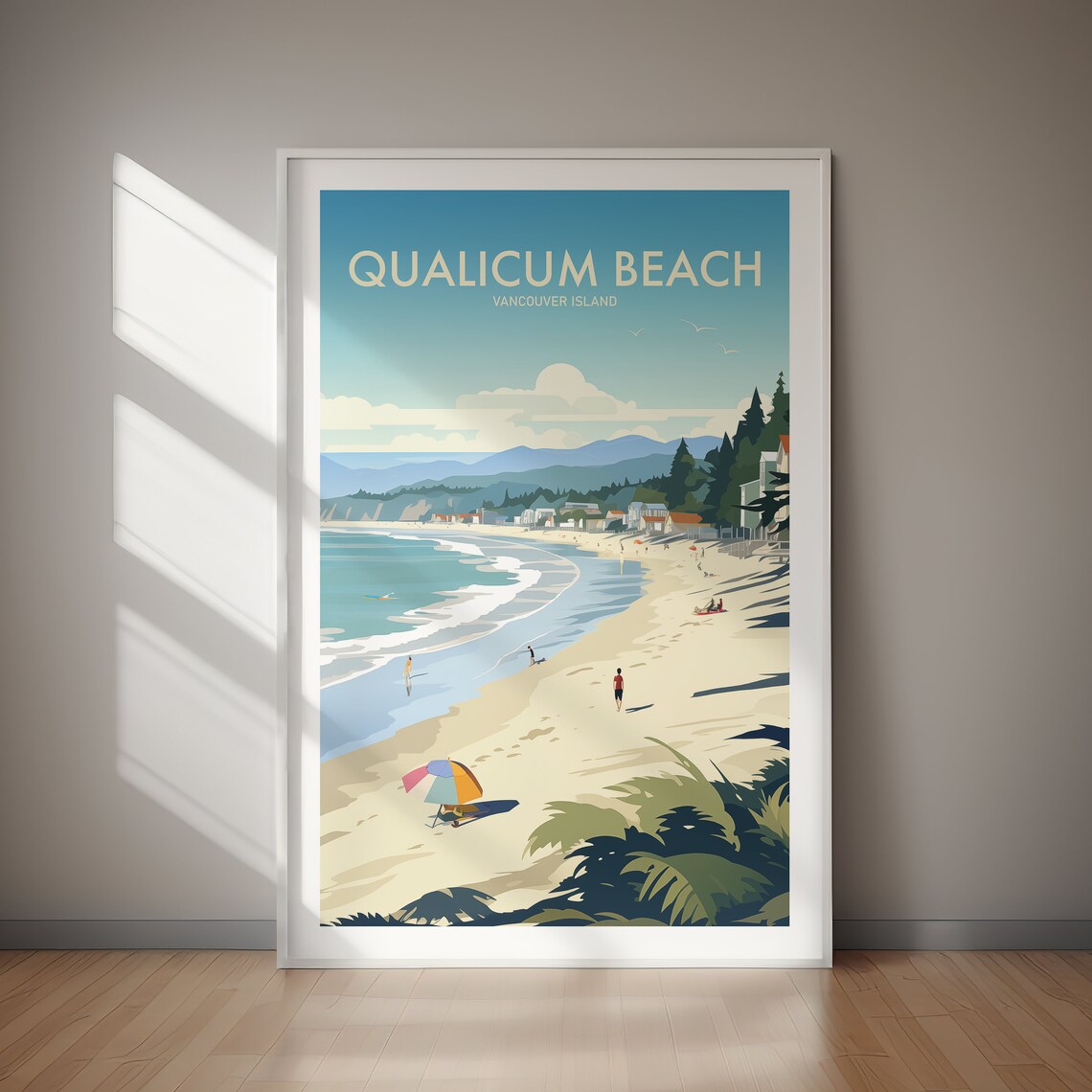 Qualicum Beach Travel Poster, Canada Wall Art Print