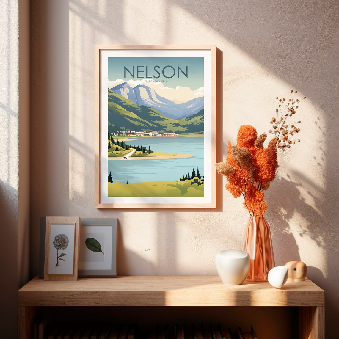 Nelson British Columbia Lakeside Mountain Town Travel Poster - Image 2