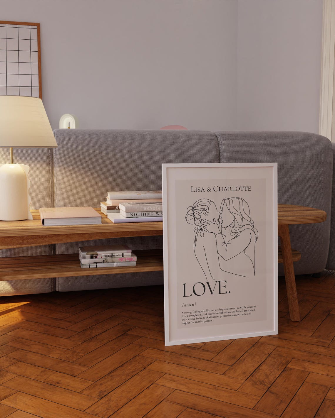 Love Definition Line Art Couple Poster Romantic Minimalist Decor - Image 5