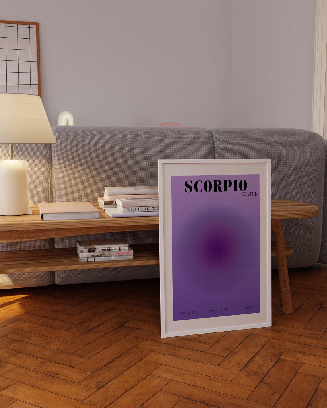 Scorpio Water Sign Purple Aura Gradient Zodiac Astrology Poster - Image 5