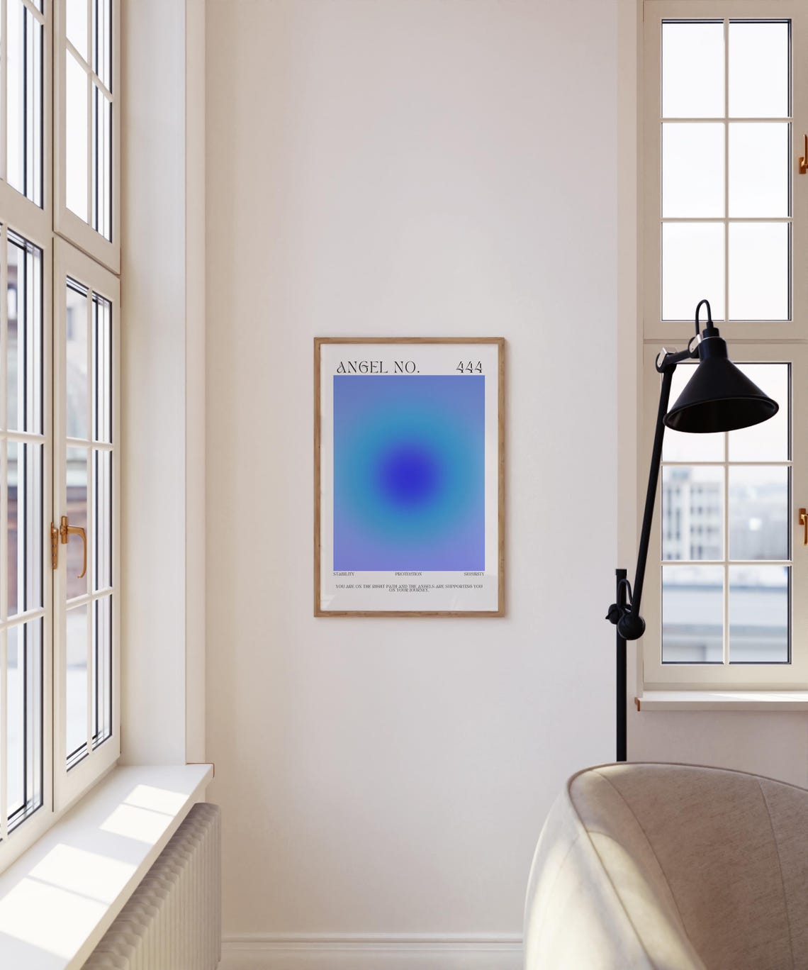 Angel Number 444 Blue Aura Spiritual Meaning Numerology Poster - Image 4