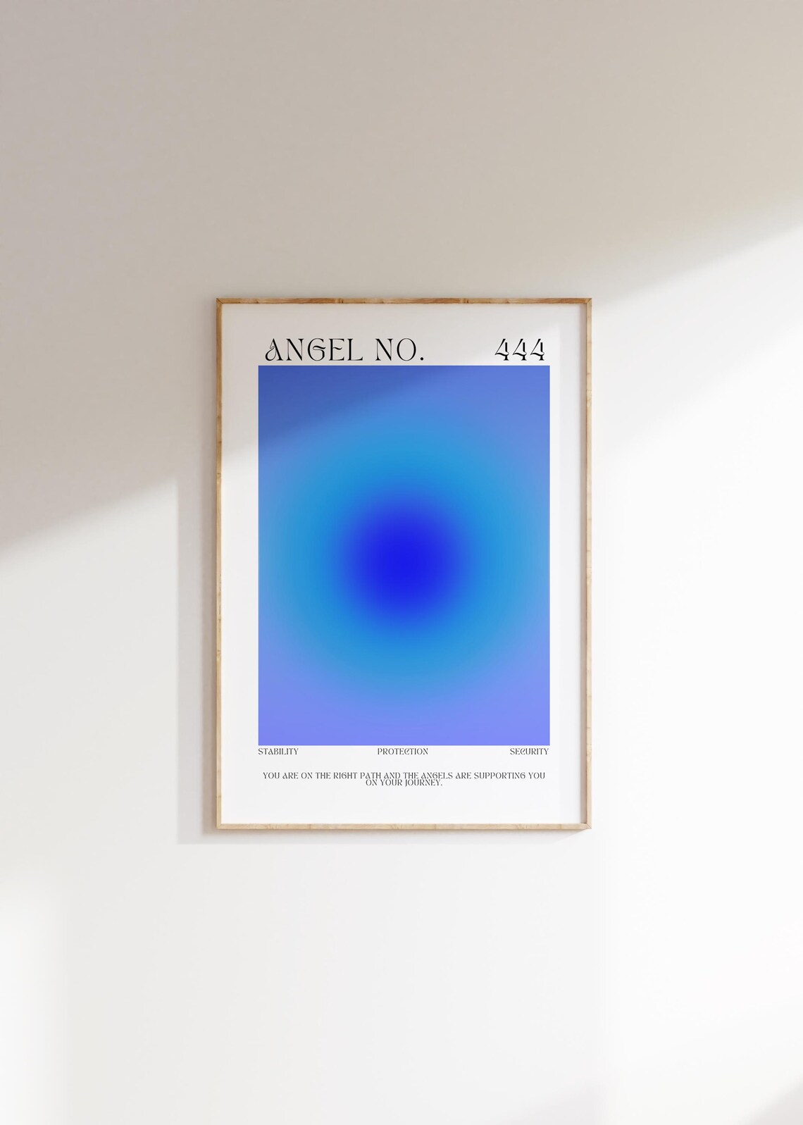 Angel Number 444 Blue Aura Spiritual Meaning Numerology Poster - Image 2