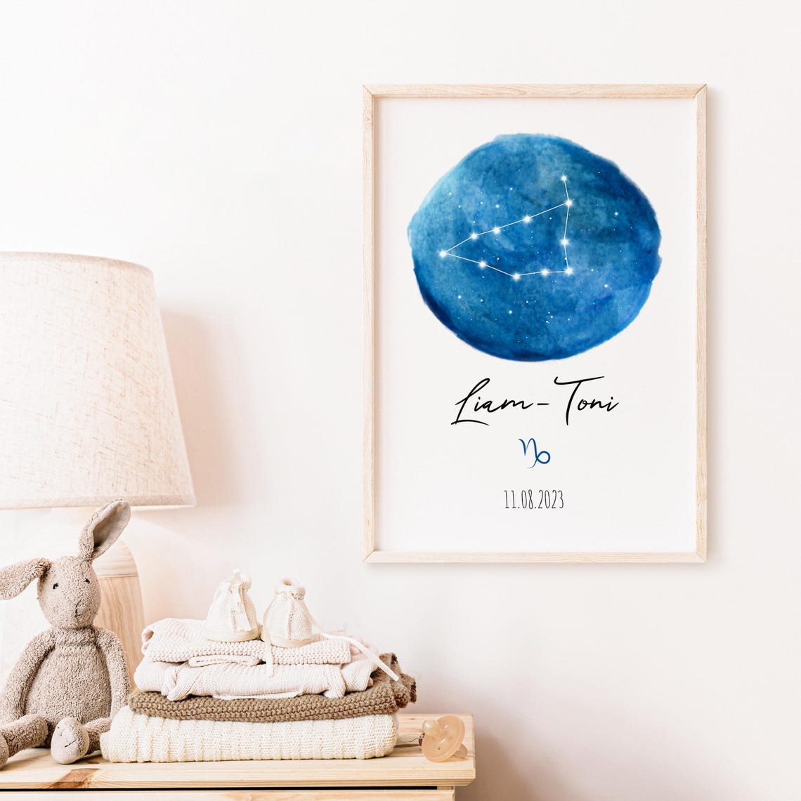 Capricorn Constellation Blue Circle Personalized Name Gift Poster - Image 5