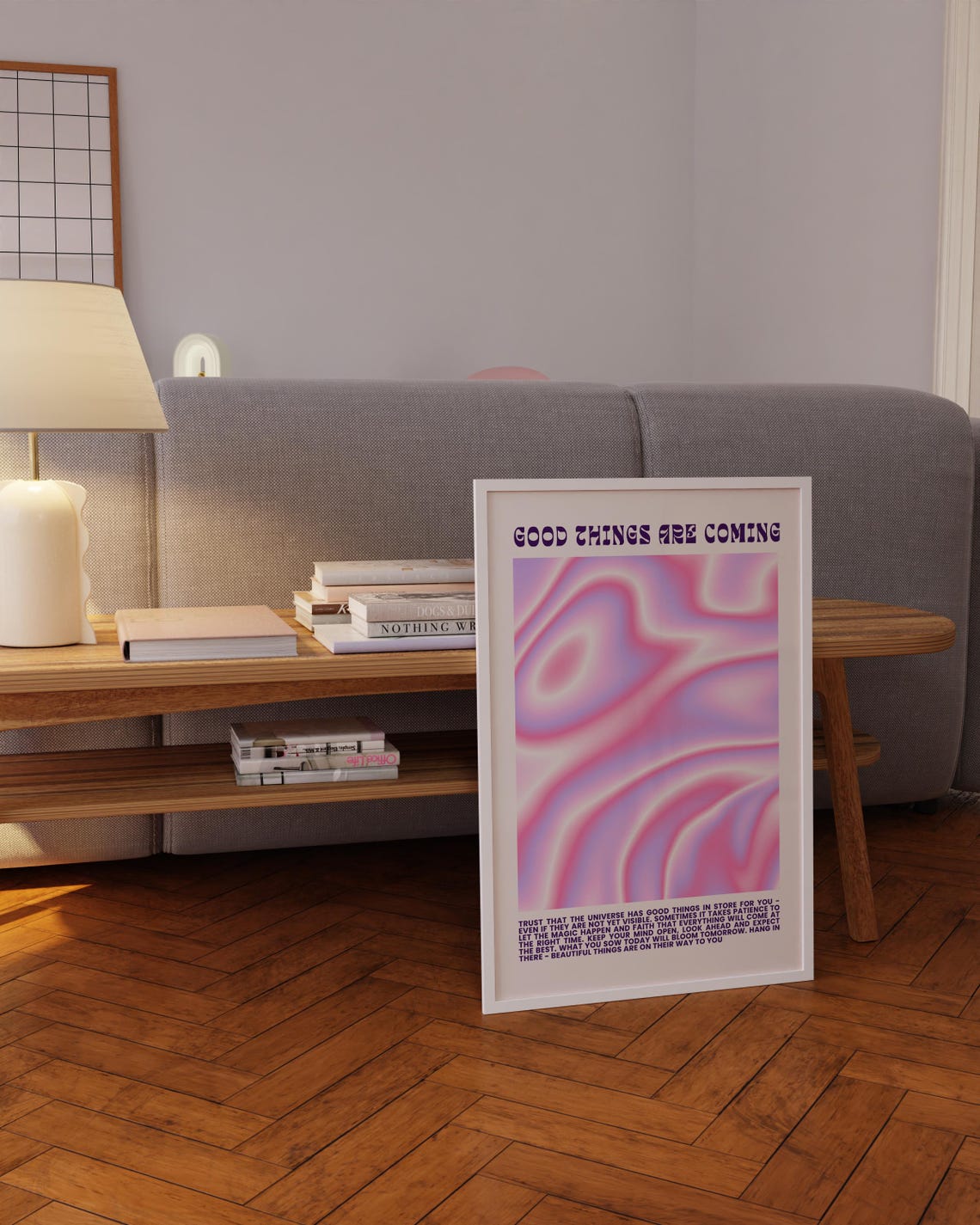 Good Things Are Coming Pink Swirl Manifestation Affirmation Poster - Image 5