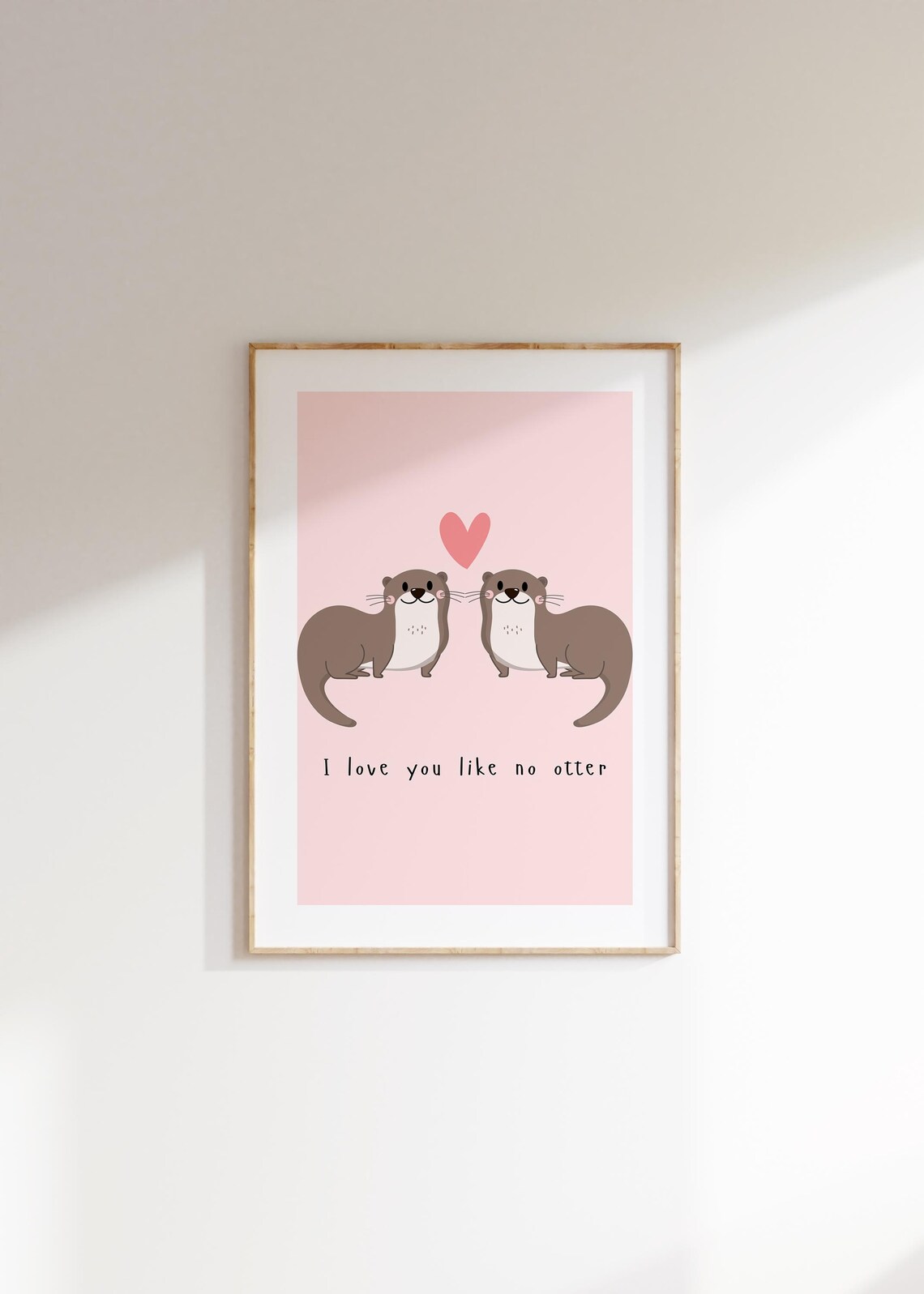 I Love You Like No Otter Cute Sea Otter Couple Valentine Poster - Image 4