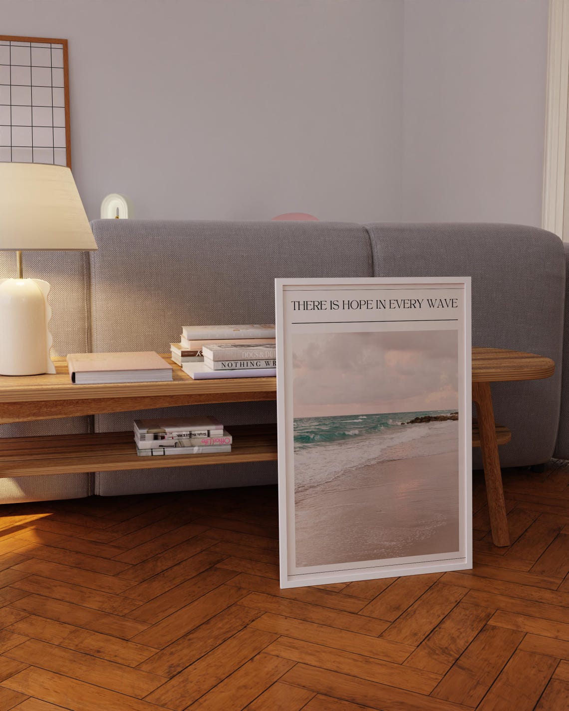 There Is Hope In Every Wave Calm Beach Ocean Photo Quote Poster - Image 5