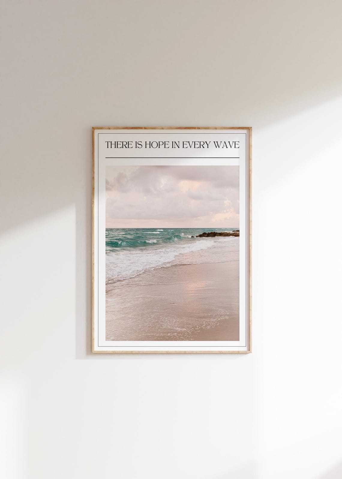There Is Hope In Every Wave Calm Beach Ocean Photo Quote Poster - Image 4