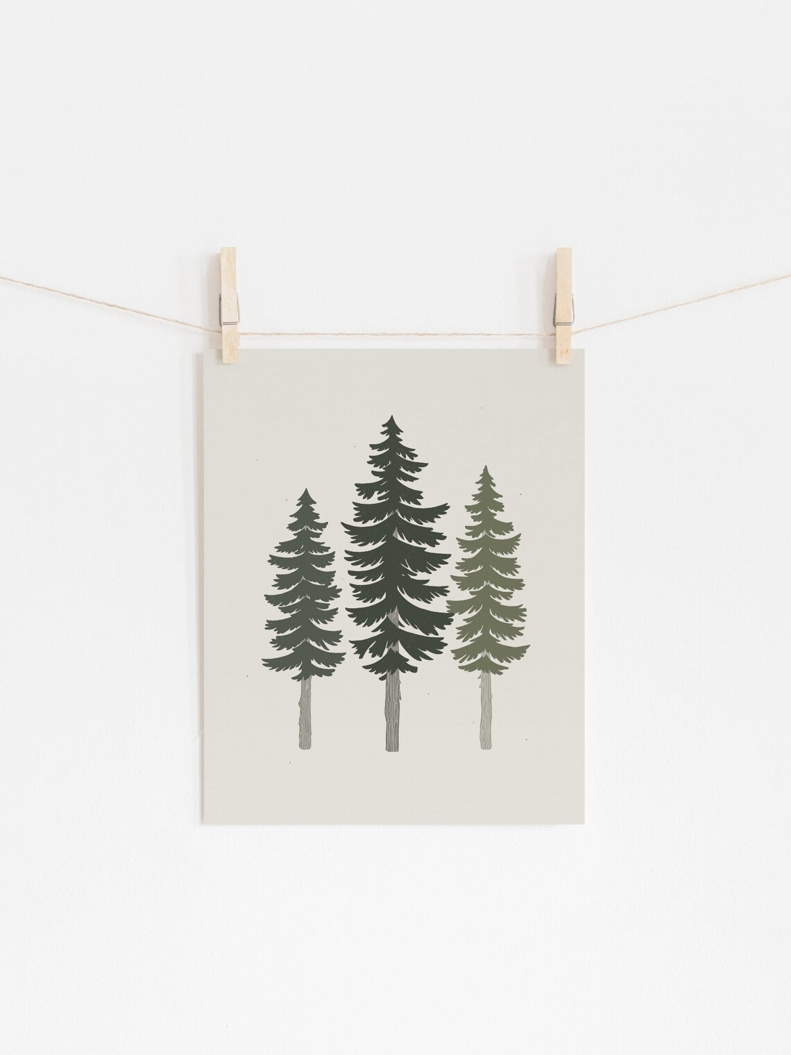Pine Trees Poster, Minimalist Evergreen Wall Art - Image 2