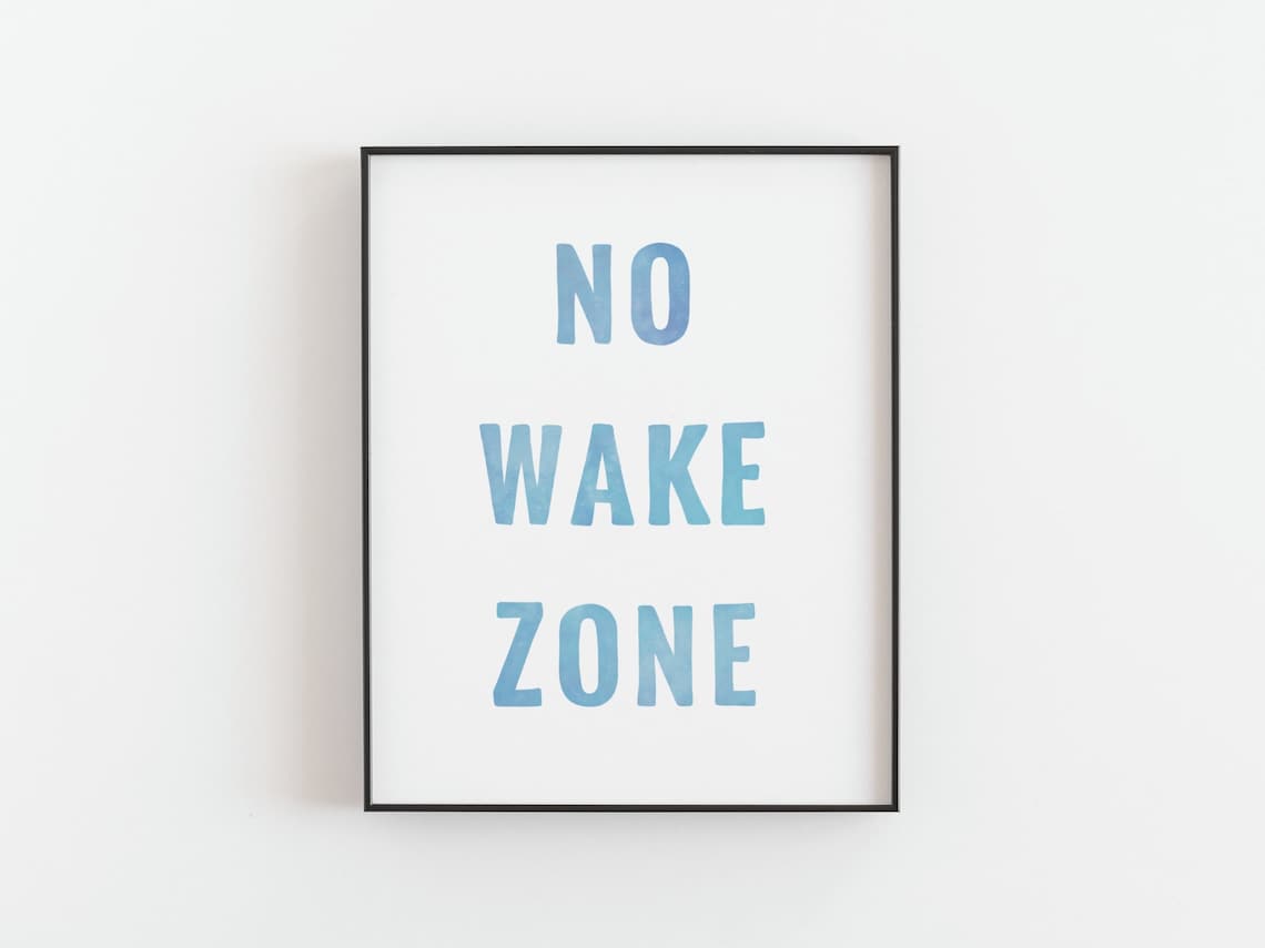 No Wake Zone Minimalist Surf Poster Print