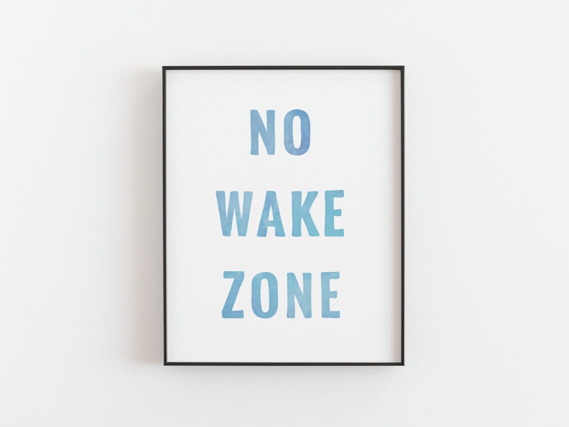 No Wake Zone Simple Line Surf Quote Poster - Image 3