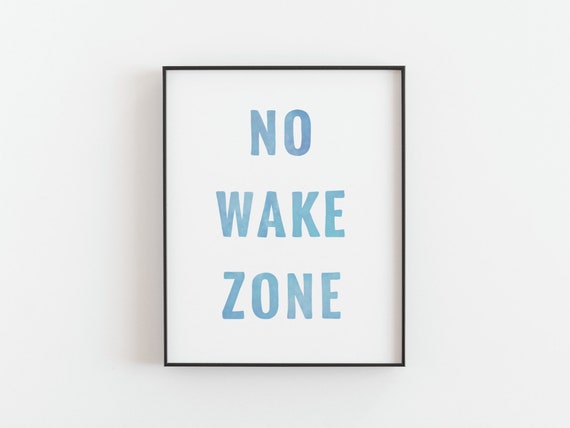 No Wake Zone Minimalist Surf Poster Print