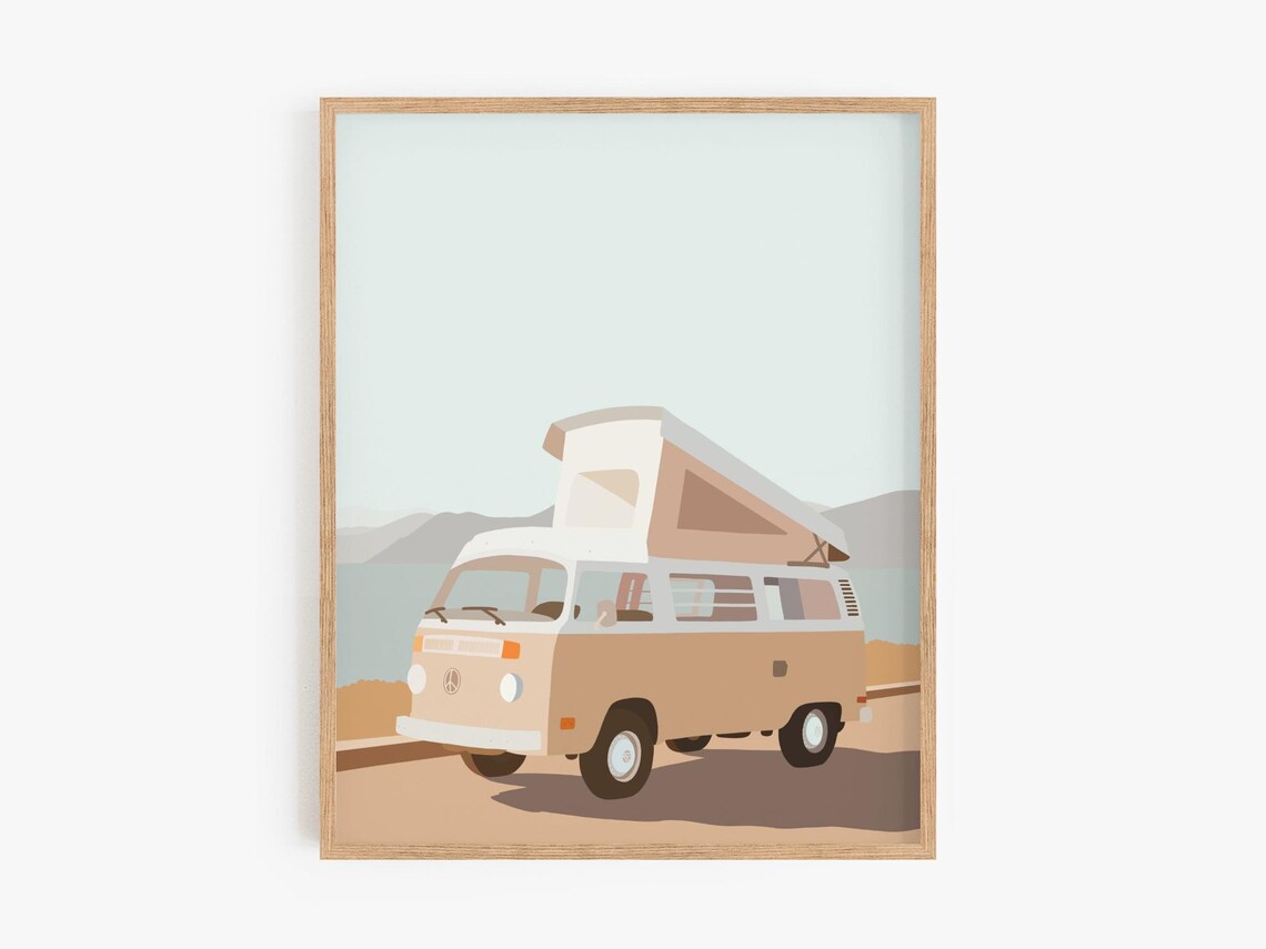 Van Life Surfing Artwork, Beach House Decor - Image 3