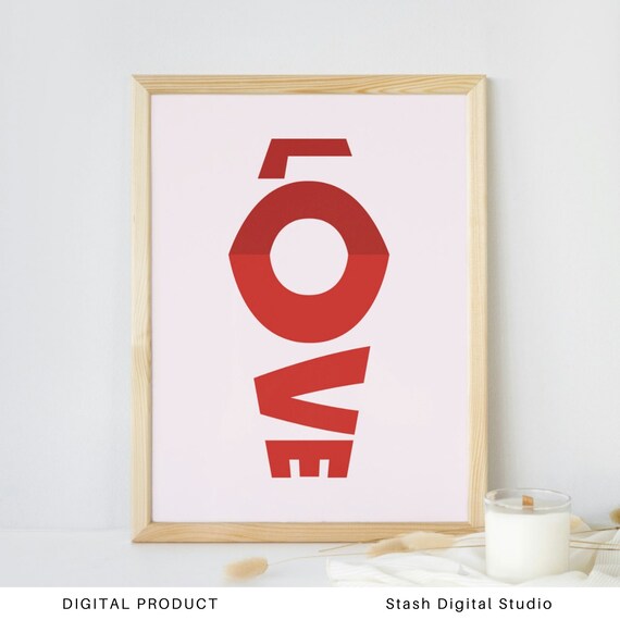 Love Art Print Love Poster Typography Love Wall Art