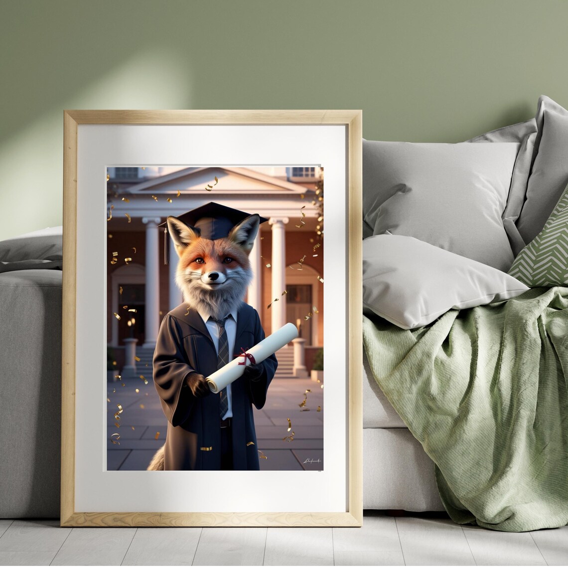 Class Of 2025 Fox Graduation Gift, Funny Art Print - Image 4