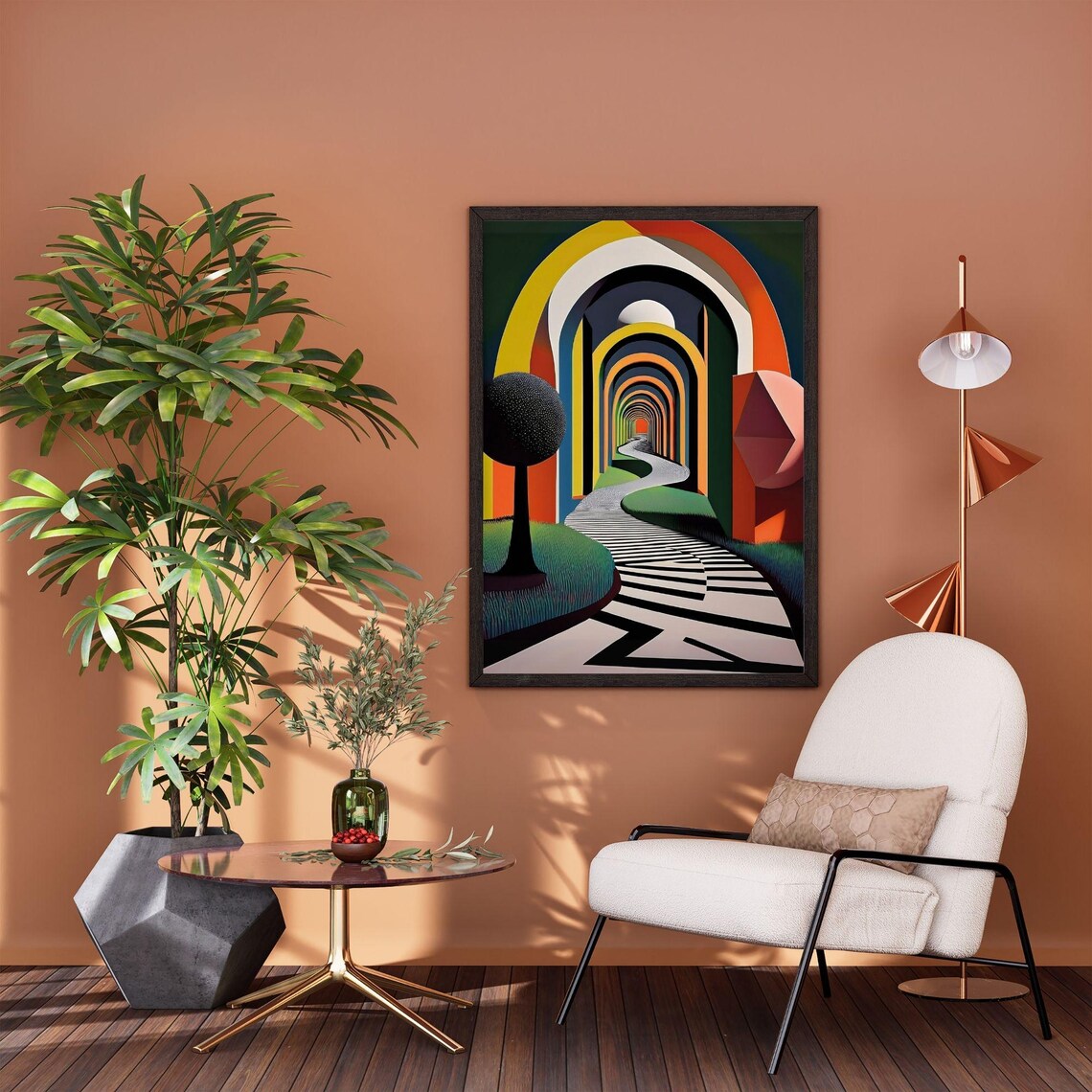 Colorful Abstract Arches, Modern Geometric Artwork - Image 2
