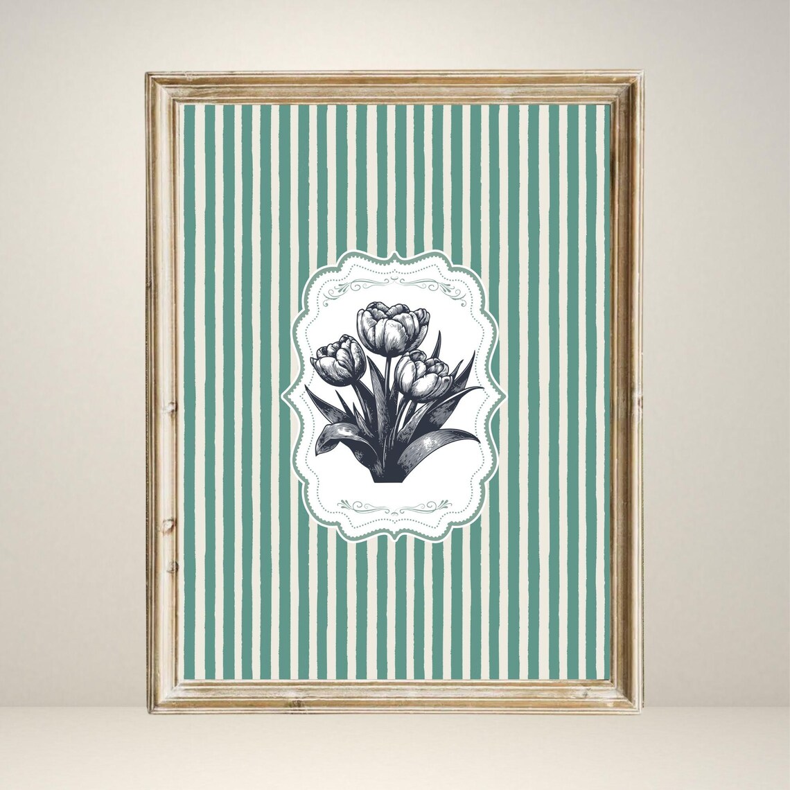 Vintage Black Flower Print, Antique Botanical Floral - Image 3