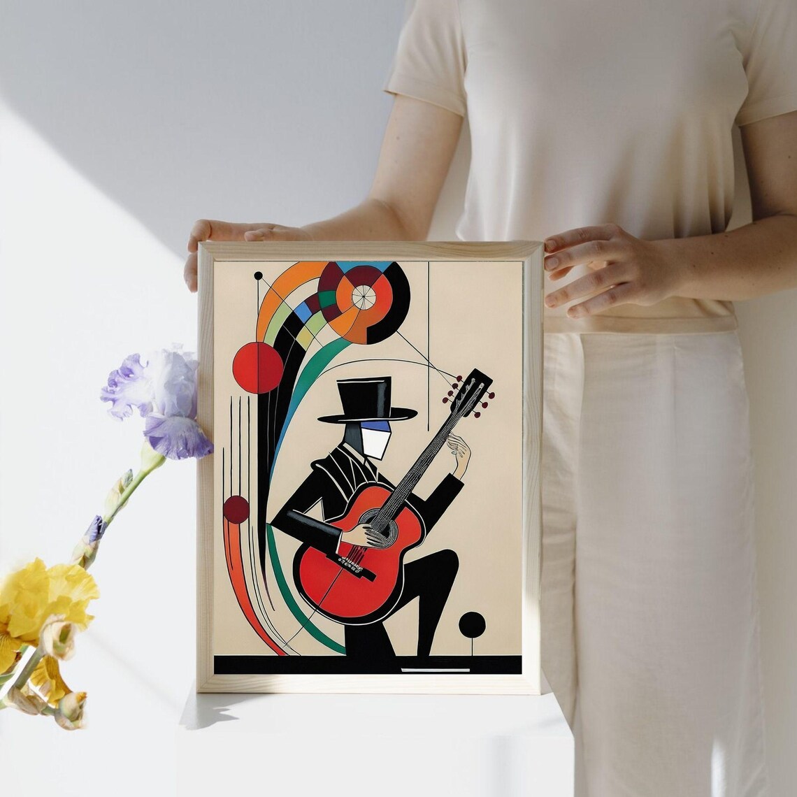 Cubist Guitarist, Colorful Abstract Music Poster - Image 3