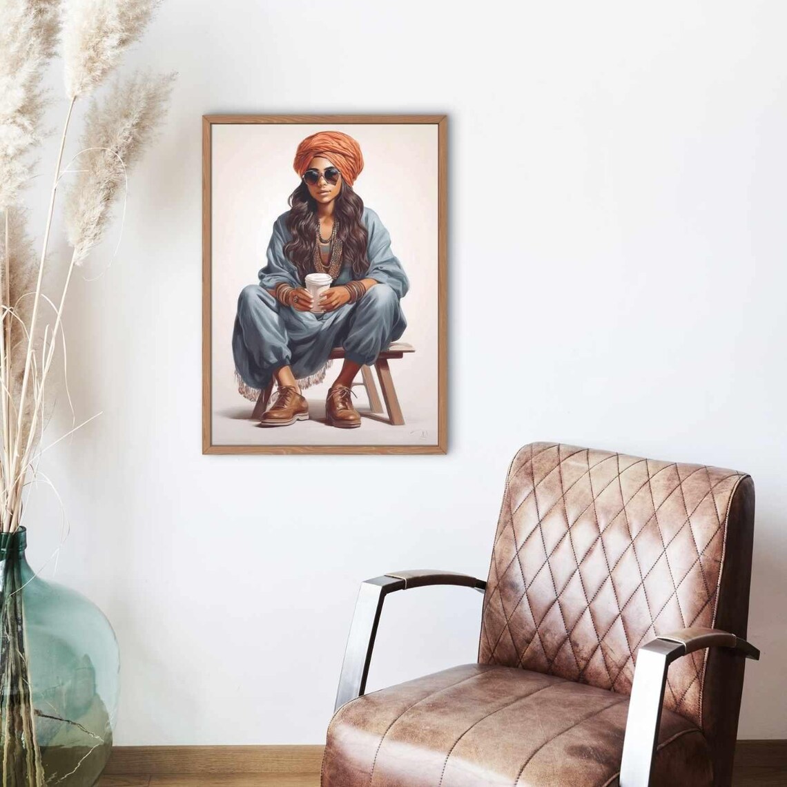 Modern Indian Woman Sitting, Indian Pop Art - Image 2