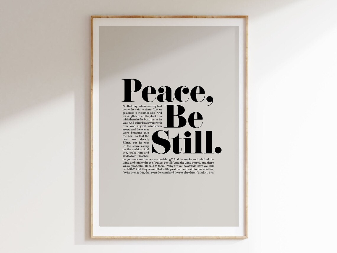 Peace Be Still Mark 4 Scripture Wall Art Print - Image 6