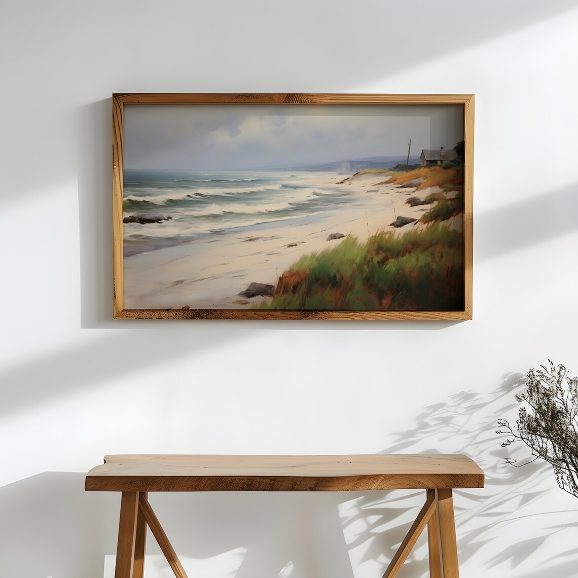 Coastal Beach Vintage Landscape Oil Painting Antique Seaside Seascape Print Summer Wall Art Sea Poster Farmhouse Decor - Image 2
