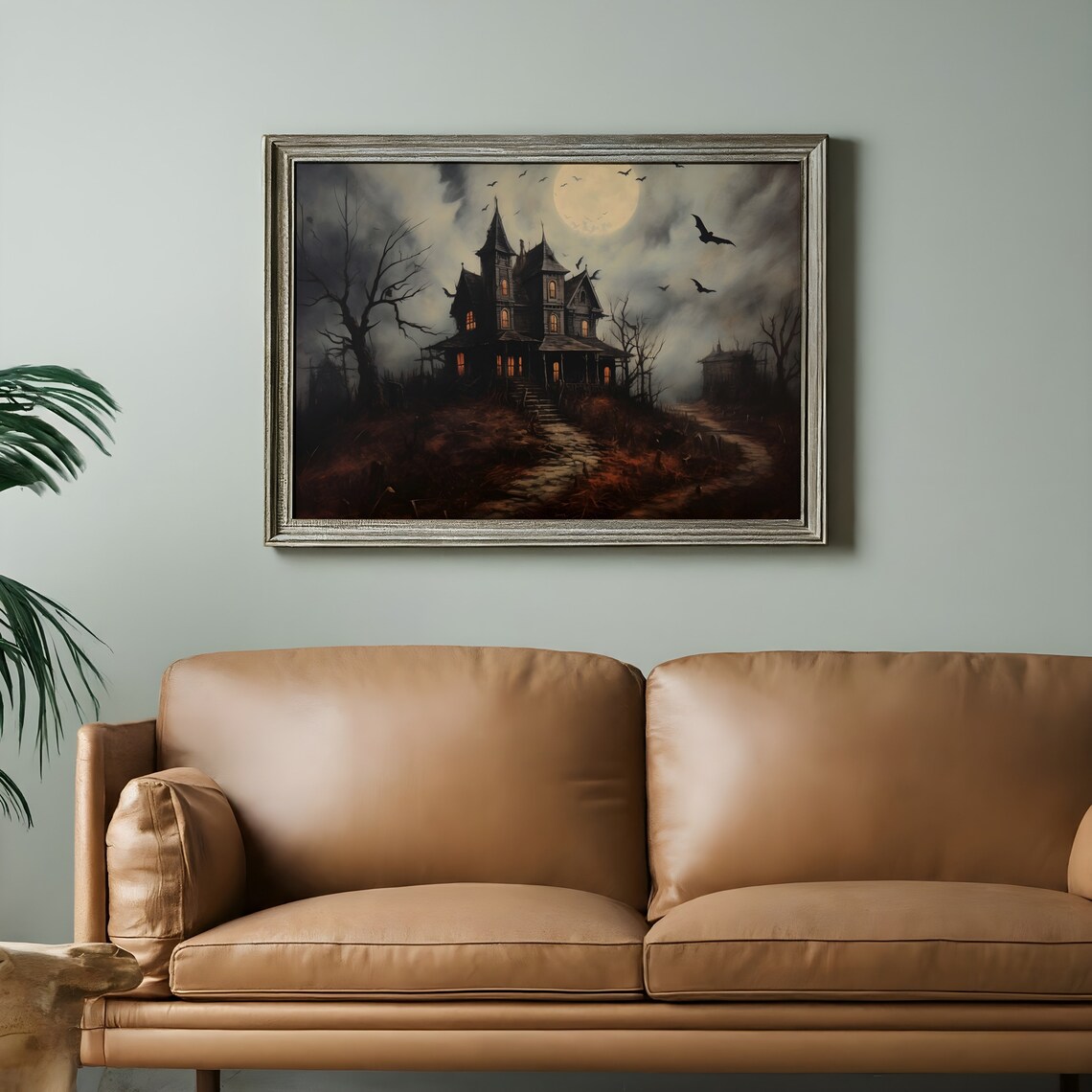 Haunted House Landscape, Vintage Macabre Art Print - Image 2