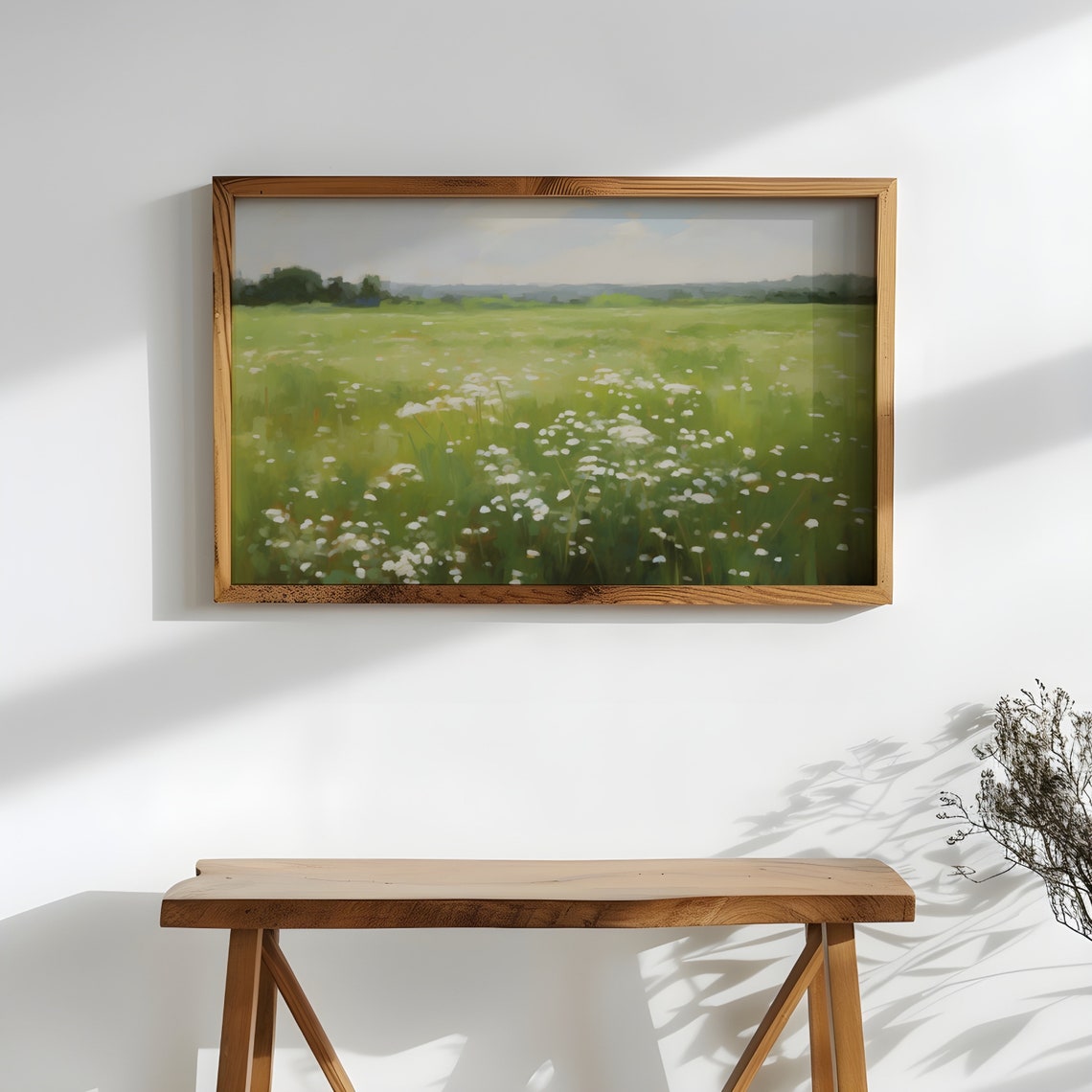 Wildflower Oil Painting Landscape Antique Spring Wall Art Vintage Farmhouse Poster Country Field Print Cottagecore Decor - Image 2