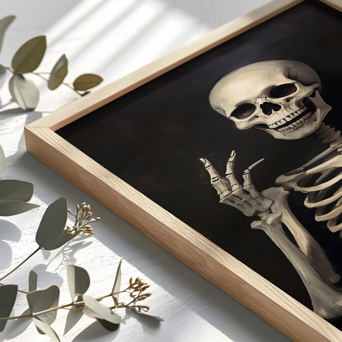 Skeleton Portrait Vintage Halloween Macabre Skull Dark Art Poster - Image 2