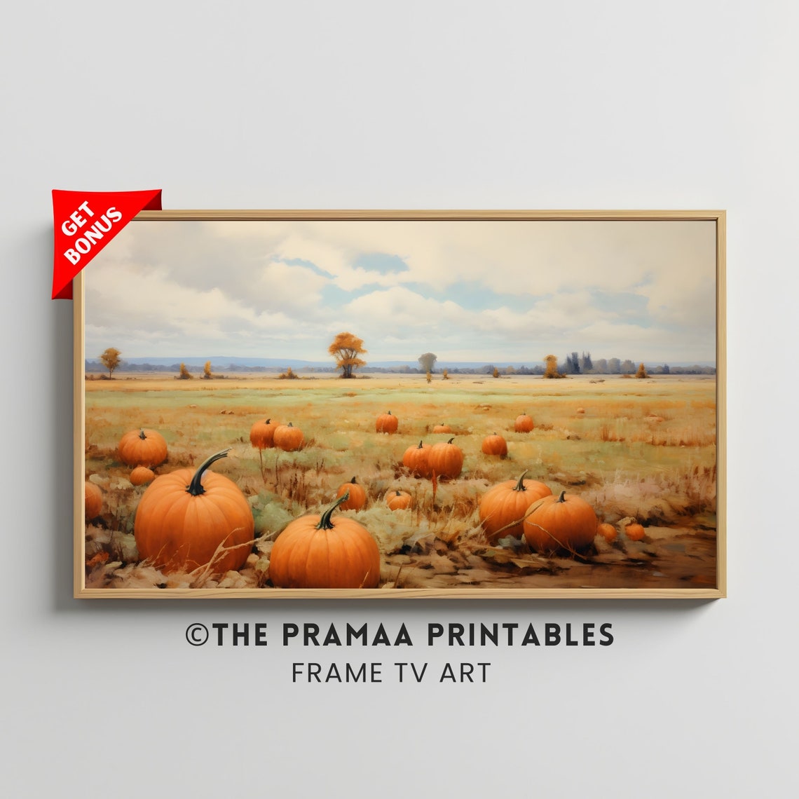 Pumpkin Field Harvest Autumn Landscape Fall Pumpkins Patch Poster